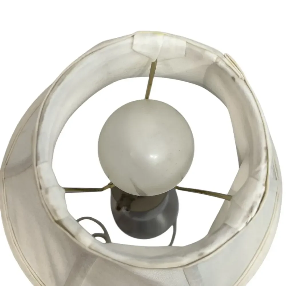Brushed Nickel Table Lamp Modern Accent Light Fabric Shade